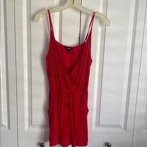 Express Vibrant Red Romper
